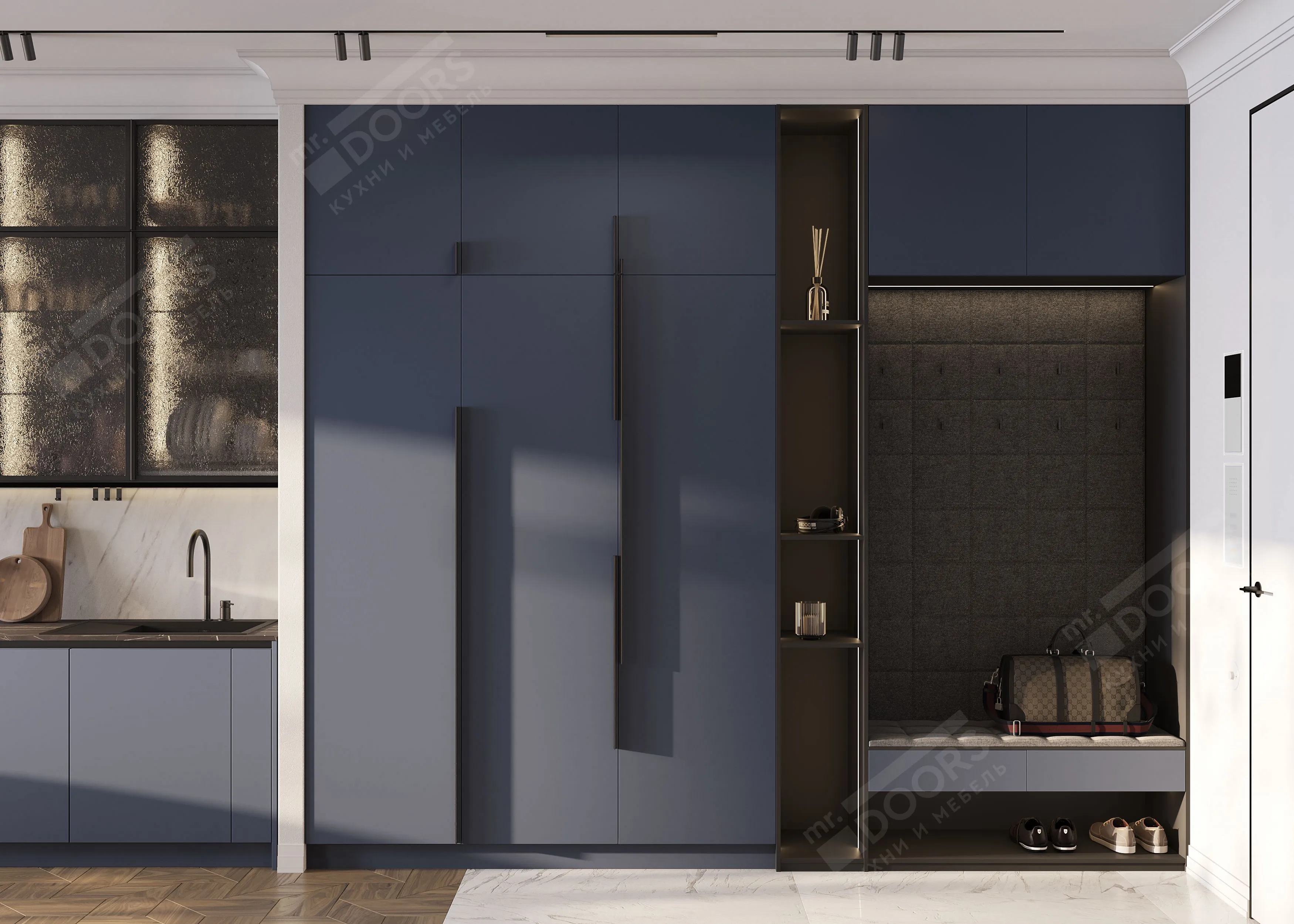 Прихожая в темных тонах