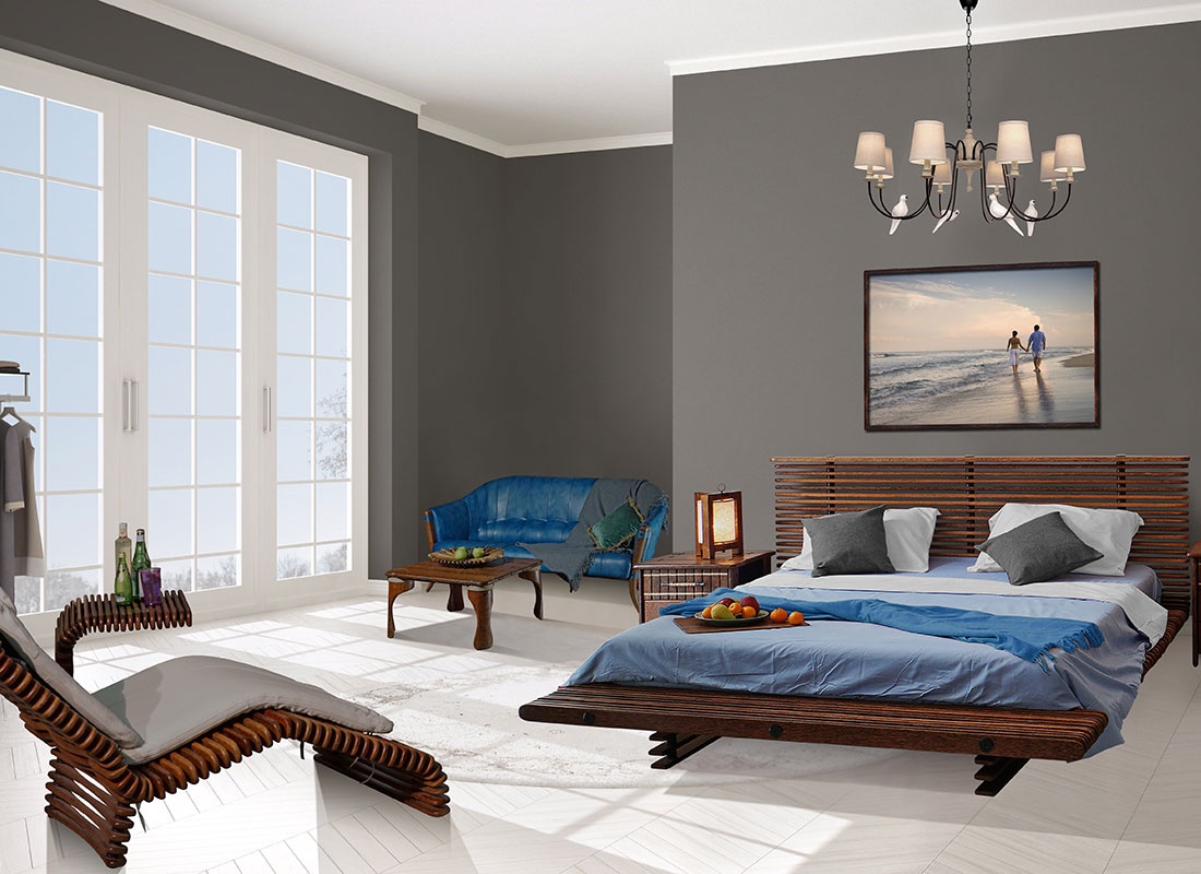 Стильная двуспальная кровать Hawaiian